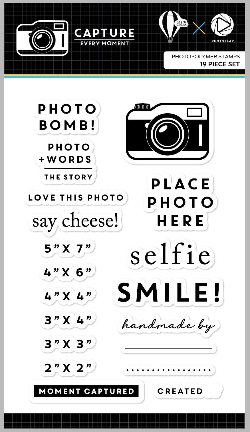 Photoplay AIR Exclusive Stamp Set - Capture Every Moment (19 piece set)