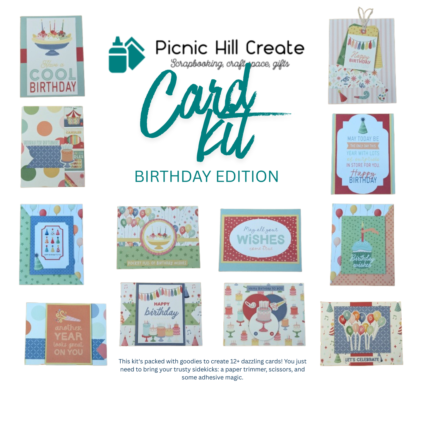 Picnic Hill Create Card Kit - Birthday (Makes 12+ cards)