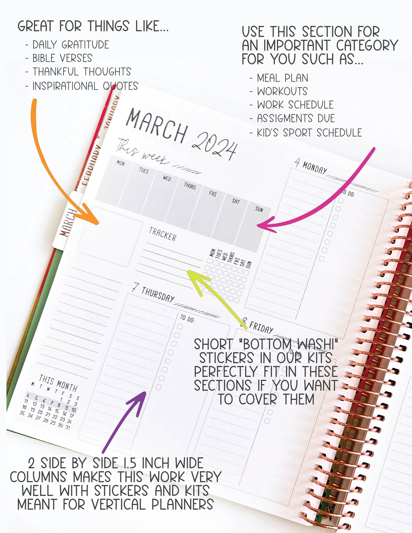 2025 Planner - Signature Layout, Spiral Bound - "Tropical Greens" (#211)