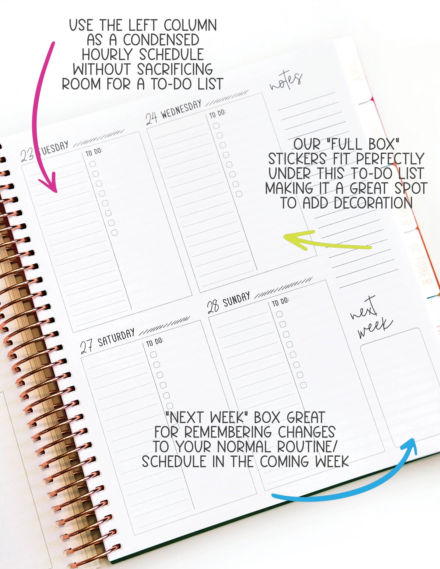 2025 Planner - Signature Layout, Spiral Bound - "Rainbow Glitz" (#201)