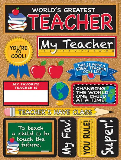 Reminisce: World's Greatest Teacher 3D Stickers