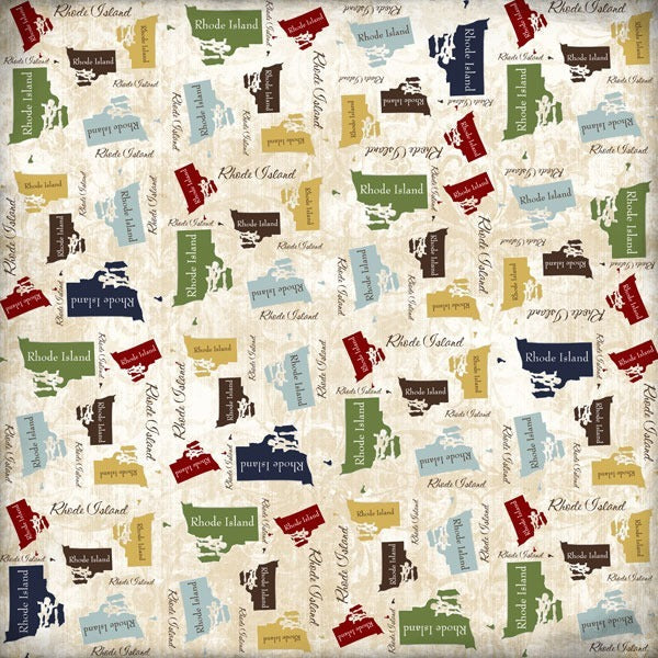 Rhode Island State Shape 12 x 12 scrapbook paper