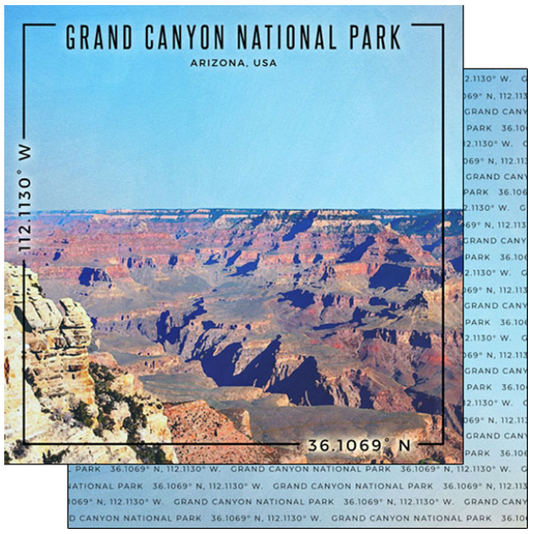 Arizona Grand Canyon Coordinates Paper 12 x 12