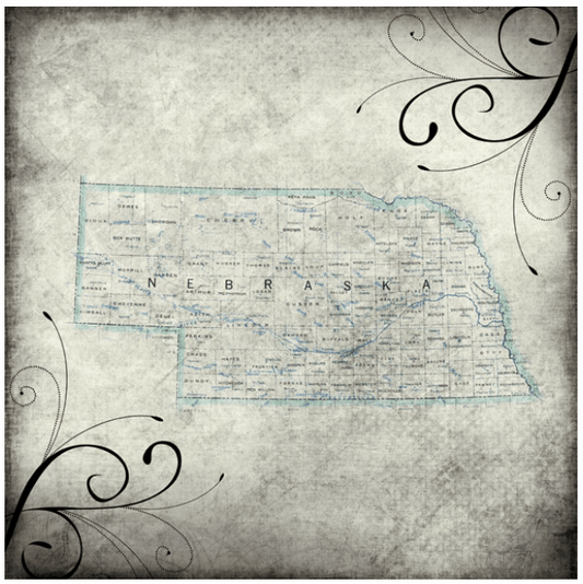 Nebraska Travel Paper 12 x 12
