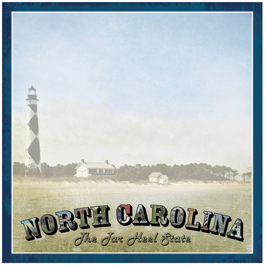 North Carolina Vintage Paper 12 x 12