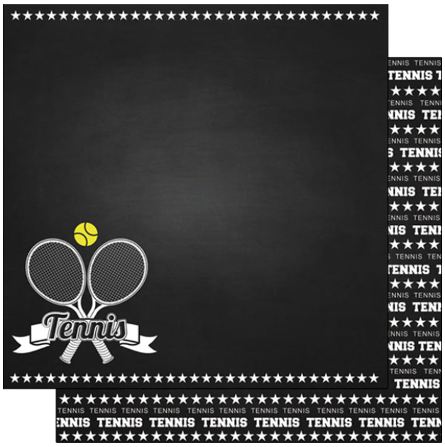 Tennis - Double Sided Chalkboard Sports