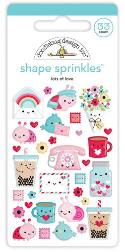 Doodlebug Lots of Love Shape Sprinkles