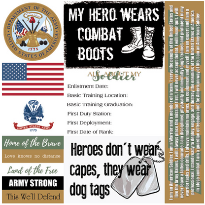 SC Army Tags 12 x 12 scrapbook paper