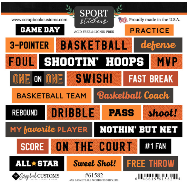 Basketball Wordbits Sticker