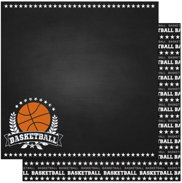 Basketball DS Chalkboard Sports 12 x 12 Paper