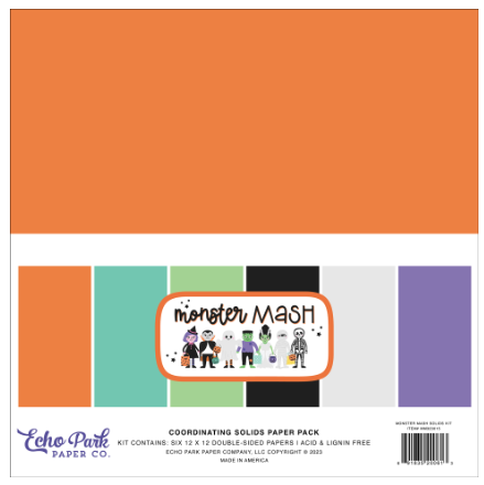 Echo Park Solids Collection Kit 12"X12"-Monster Mash