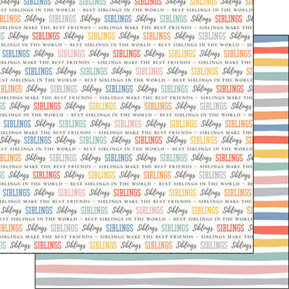Siblings Double Sided 12 x 12 inch Scrapbook Paper