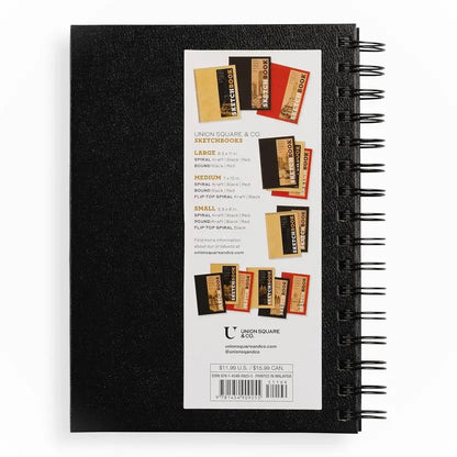 Small Sketchbook 5.5 X 8" - Spiral Hardcover (Black)