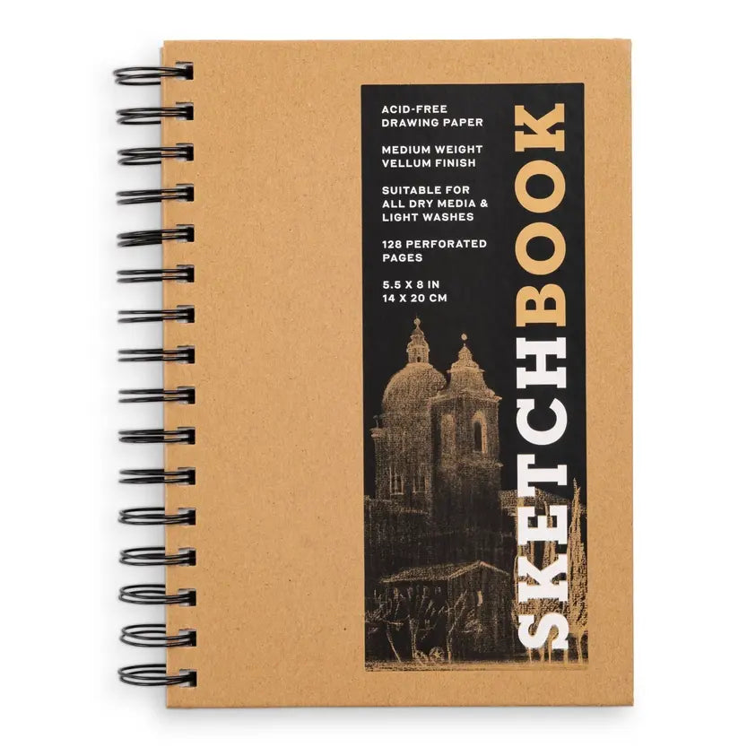 Small Sketchbook 5.5 X 8"- Spiral Hardcover (Kraft)