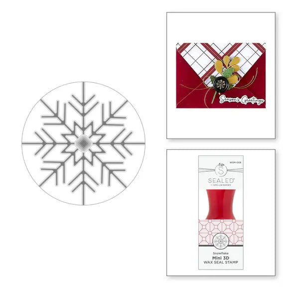 Spellbinders Snowflake Mini 3D Wax Seal Stamp from the Holiday Magic Collection