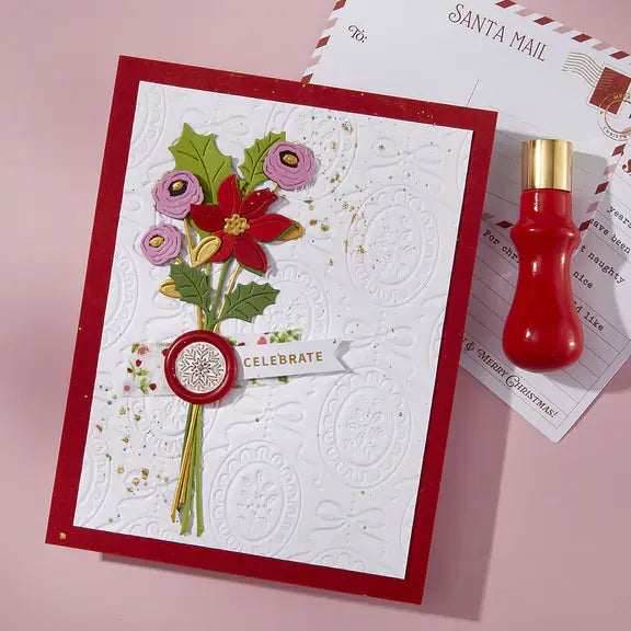 Spellbinders Snowflake Mini 3D Wax Seal Stamp from the Holiday Magic Collection