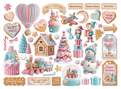 Stamperia Candy Christmas Chipboard Die Cuts from the Candy Christmas Collection