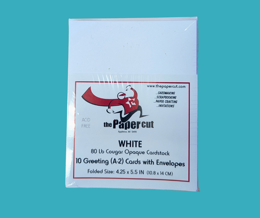 The Paper Cut Scored Cards with Envelopes (A-2) (White) (10 count)