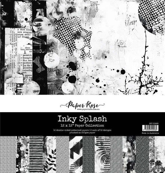 The Paper Rose Inky Splash 12x12 Paper Collection
