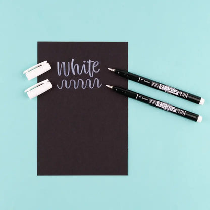 Tombow Fundenosuke Brush Pens, White 2-Pack