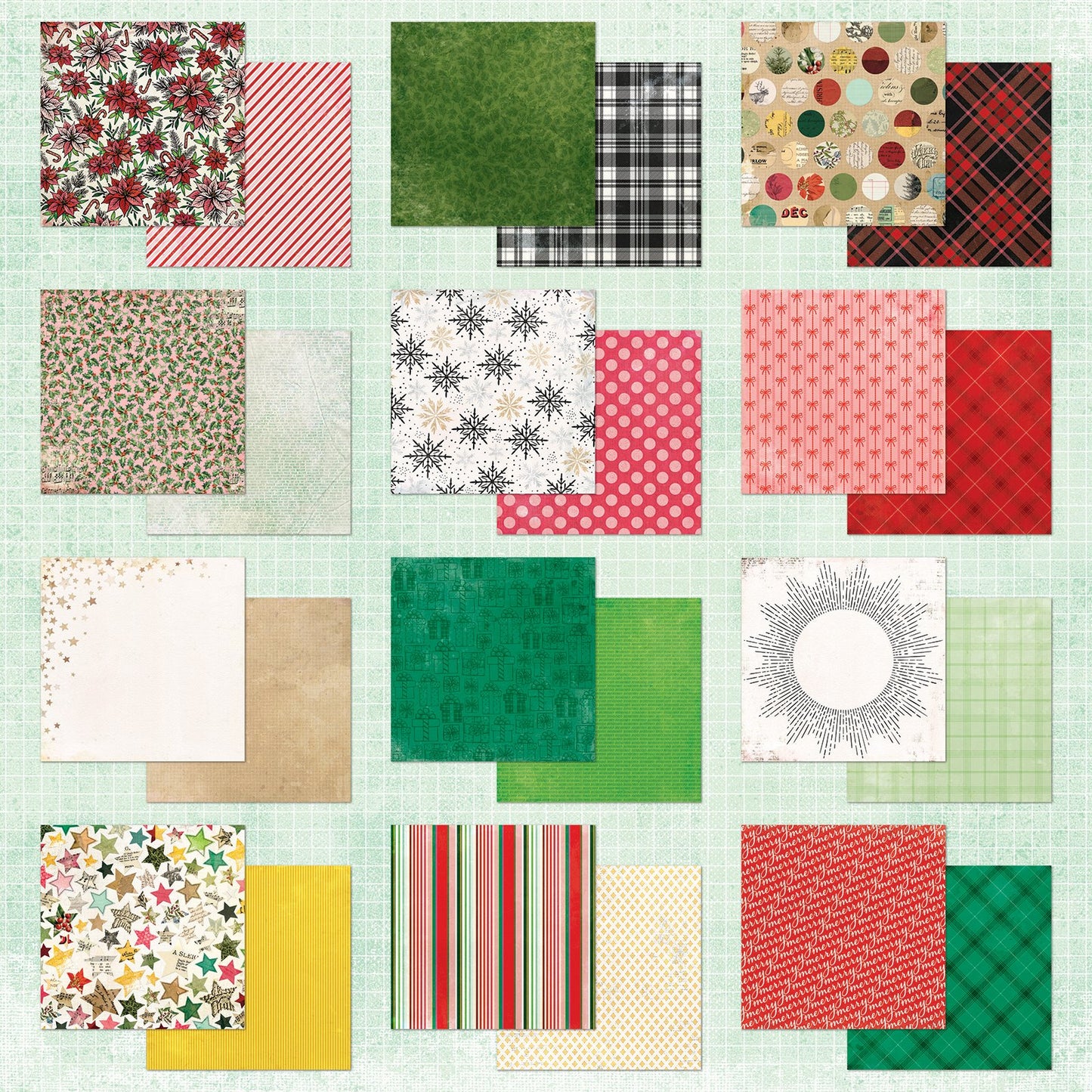 49 And Market Paper Pad 12"X12" 24/Pkg-Mistletoe And Memories