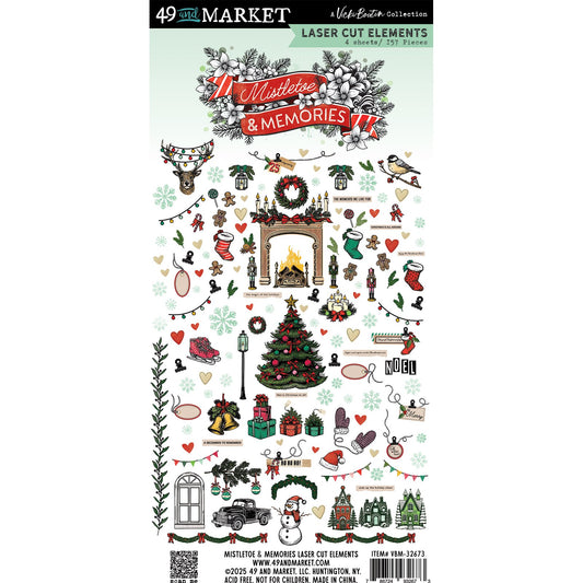 49 And Market Laser Cut Outs-Elements, Mistletoe And Memories
