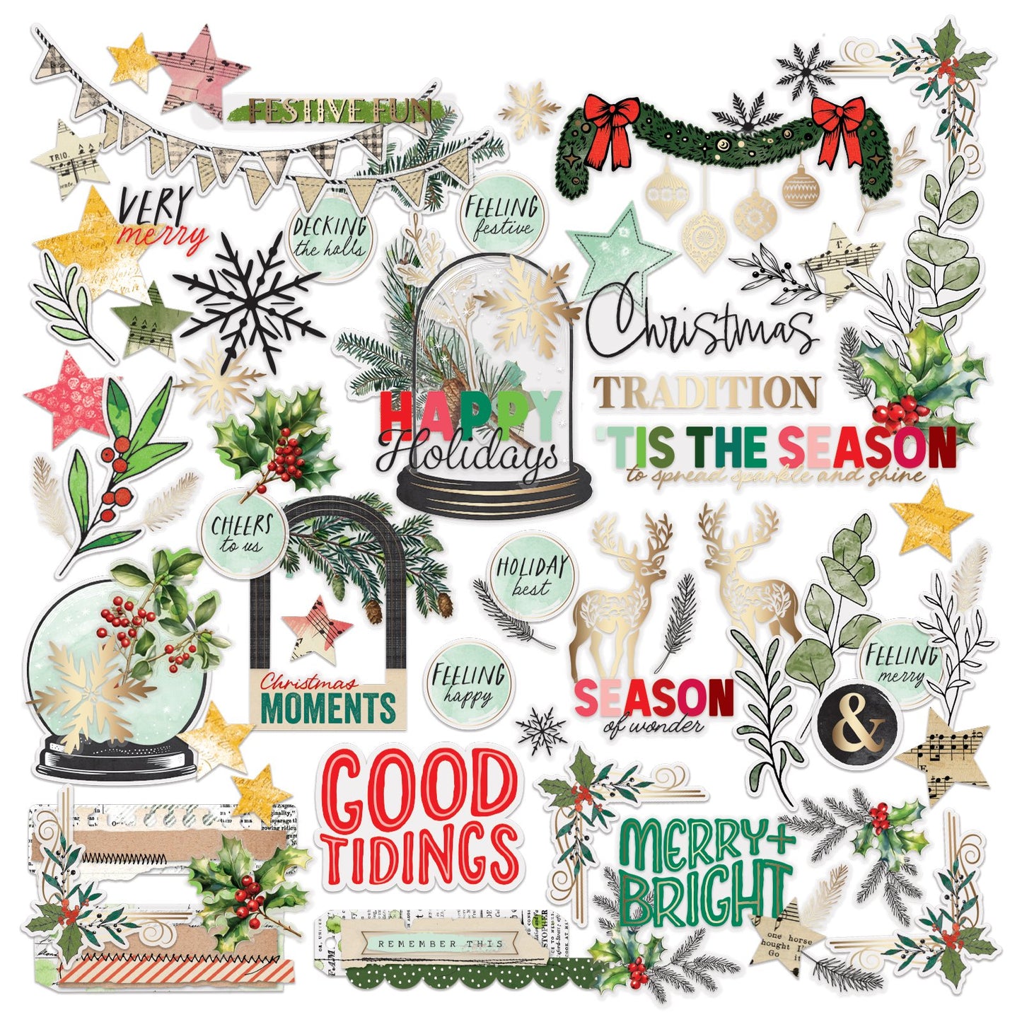 49 And Market Die-Cuts-Foiled, Mistletoe And Memories