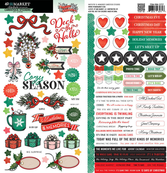 49 And Market Cardstock Stickers-Mistletoe And Memories