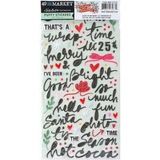 49 And Market Puffy Stickers-Mistletoe And Memories