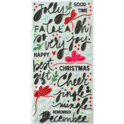 49 And Market Puffy Stickers-Mistletoe And Memories