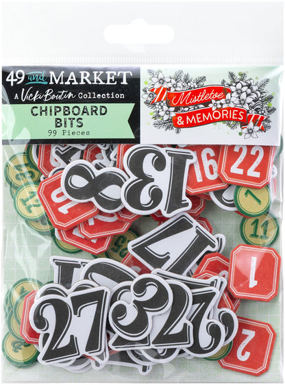 49 And Market Chipboard Set-Bits, Mistletoe And Memories