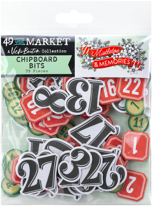 49 And Market Chipboard Set-Bits, Mistletoe And Memories