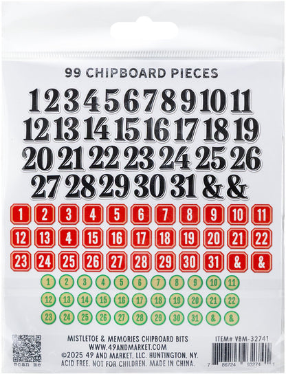 49 And Market Chipboard Set-Bits, Mistletoe And Memories