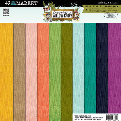 49 And Market Staples Pack 12"X12"-Curiosities In Willow Grove