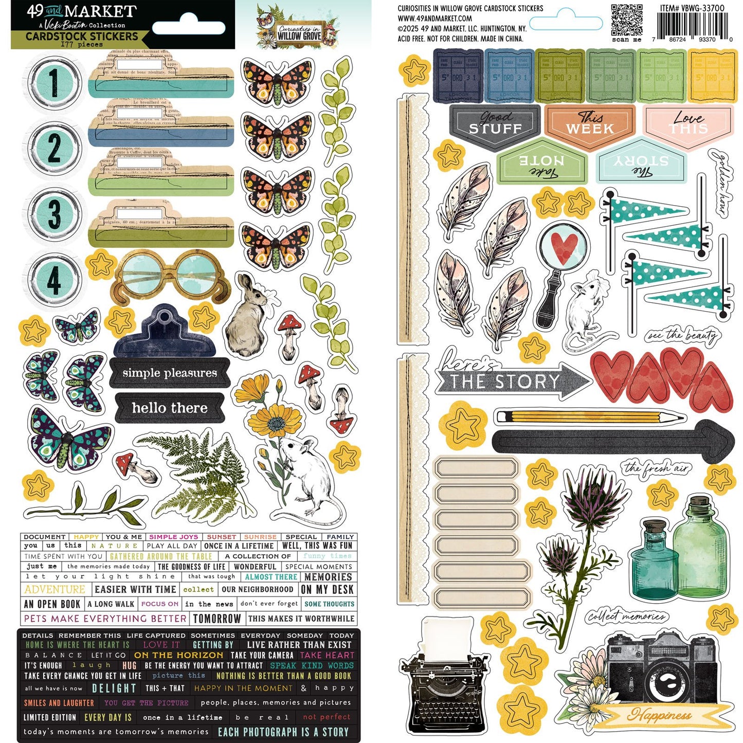 49 And Market Cardstock Stickers-Curiosities In Willow Grove