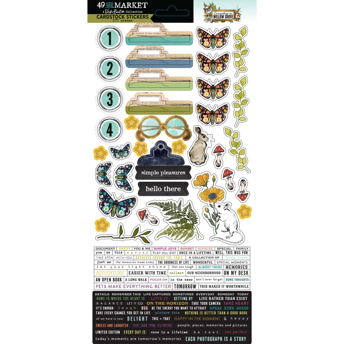 49 And Market Cardstock Stickers-Curiosities In Willow Grove