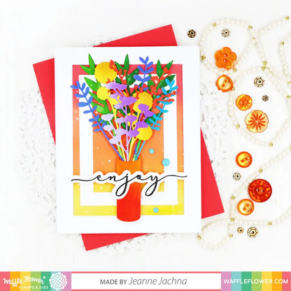 Waffle Flower A2 Rectangle Frames Die