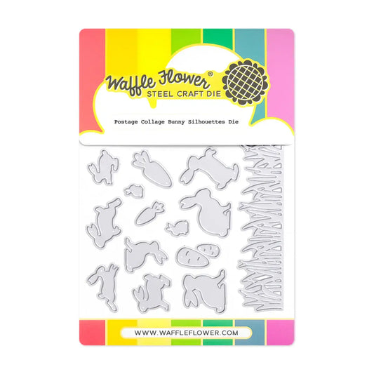 Waffle Flower Postage Collage Bunny Silhouette Die