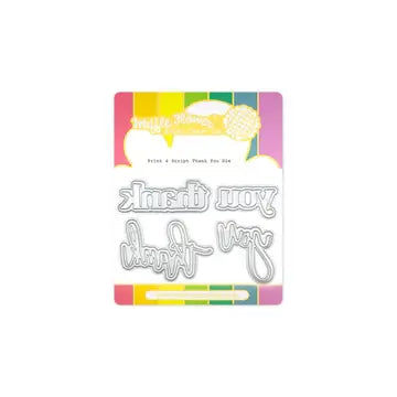 Waffle Flower Print & Script Thank You die