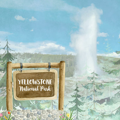 Yellowstone National Park Watercolor - Double-Sided Paper 12 x 12in