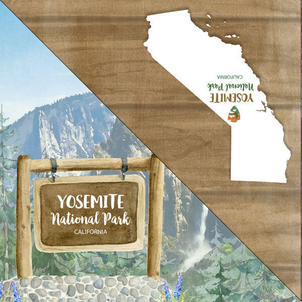 Yosemite National Park Watercolor - Double-Sided Paper 12 x 12in