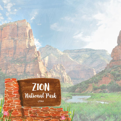 Zion National Park Watercolor - Double-Sided Paper 12 x 12in