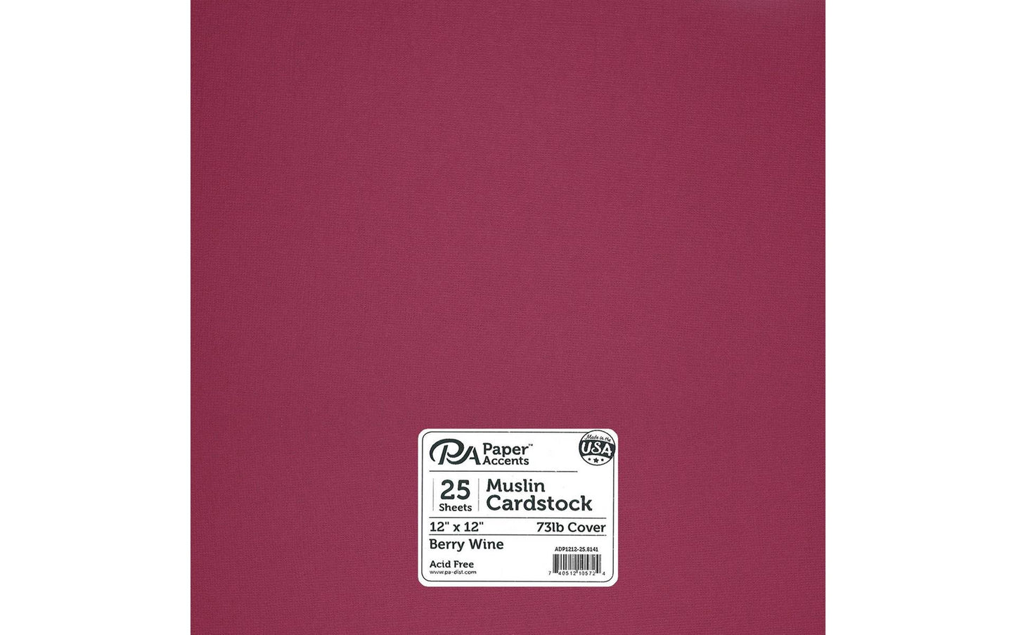 PA Paper Accents Smooth Cardstock - Berry Wine 25 pc