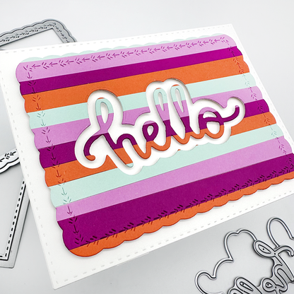 Hi, hey, hello Word Dies - Large Style