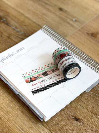 Girl Boss Working Dreams Fall Internship Teacher Apples Washi Tape Set (#W030)