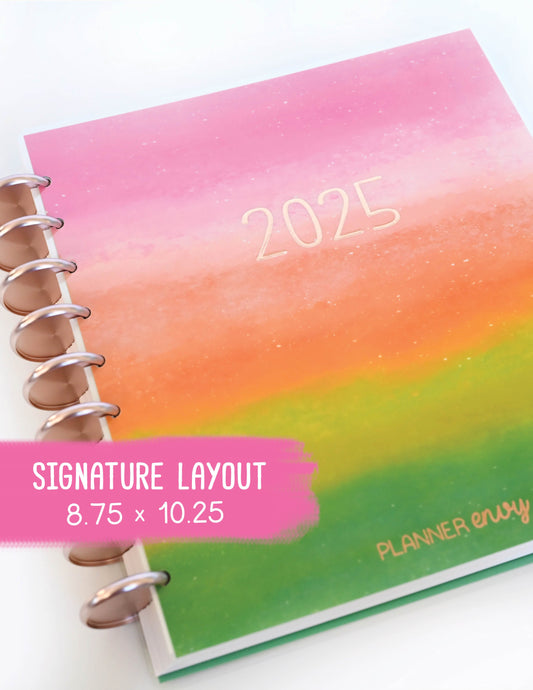 2025 Planner - Signature Layout, Disc Bound - "Rainbow Glitz" (#801)