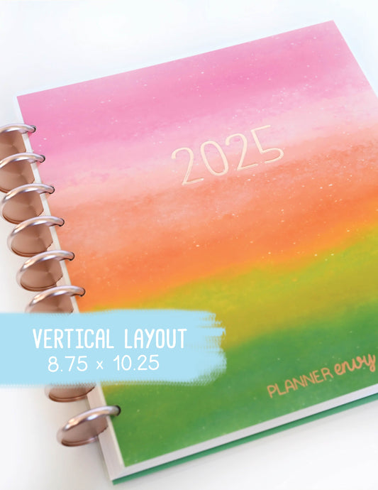 2025 Planner - Vertical Layout, Disc Bound - "Rainbow Glitz" (#901)