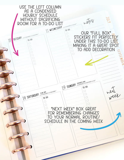 2025 Planner - Signature Layout, Disc Bound - "Rainbow Glitz" (#801)