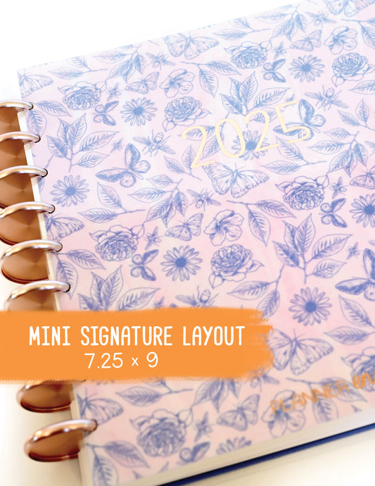 2025 Planner - Mini Signature Layout, Disc Bound - "Butterfly Doodles" (#1109)