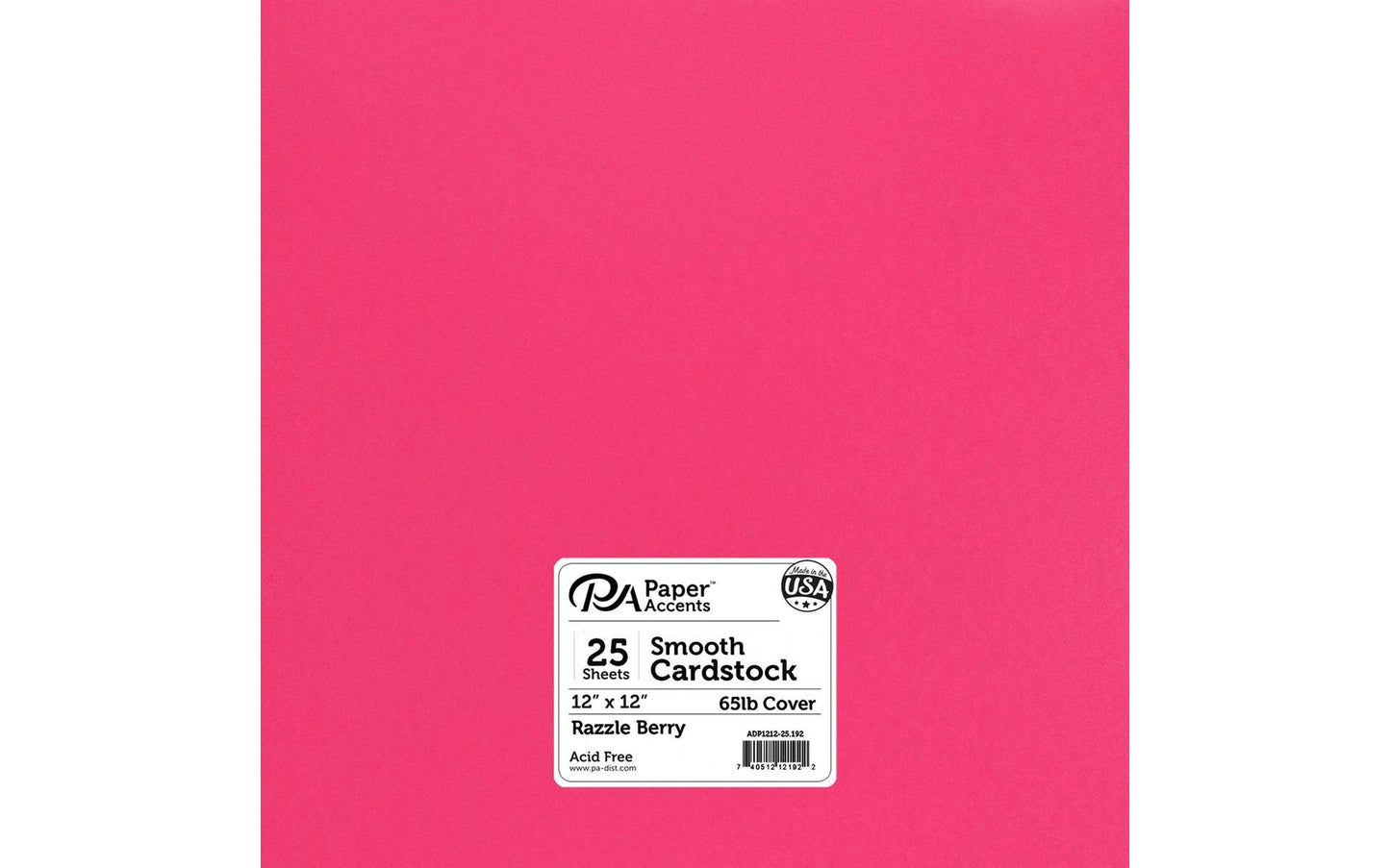 PA Paper Accents Smooth Cardstock - Razzle Berry 25 pc